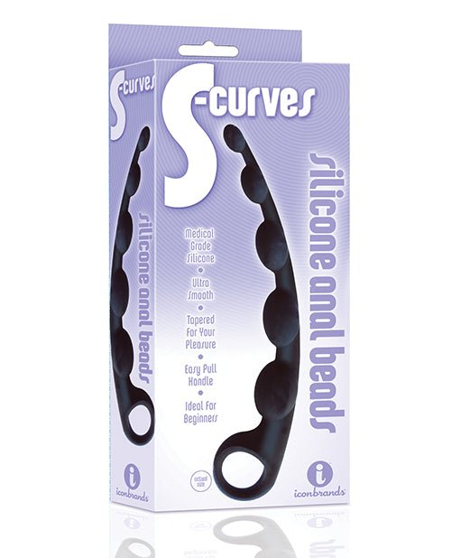 The 9's S-curved Silicone Anal Beads - BDSMTest Store