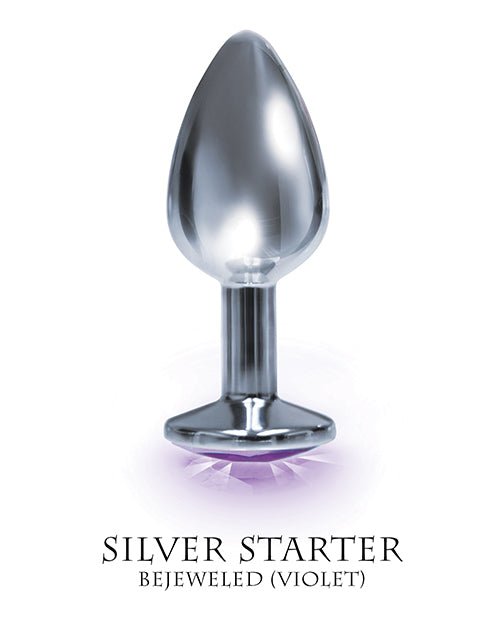 The 9's The Silver Starter Bejeweled Round Stainless Steel Plug - BDSMTest Store