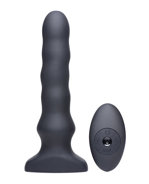 Thunderplugs Silicone Vibrating & Squirming Plug W/remote - Black - BDSMTest Store