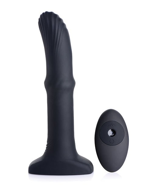 Thunderplugs Sliding Shaft Silicone Vibrator W/remote - Black - BDSMTest Store