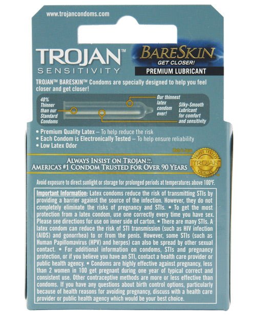 Trojan Bareskin Condoms - BDSMTest Store