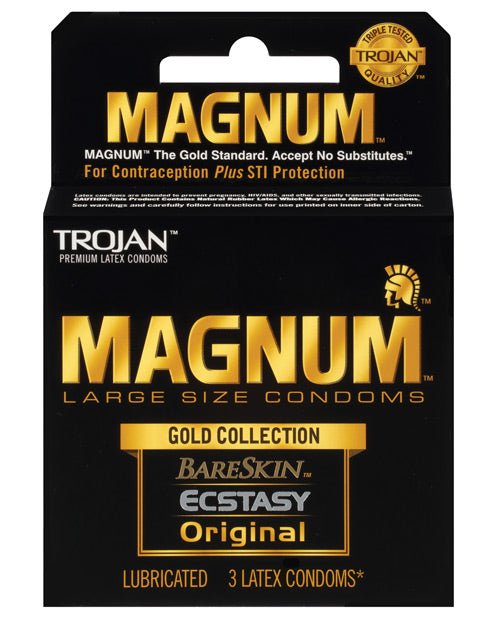 Trojan Magnum Gold Collection - Box Of 3 - BDSMTest Store